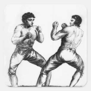 Boxing Match Vierkante Sticker