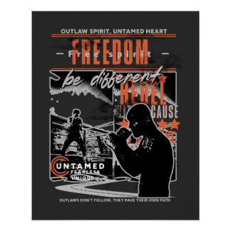 Boxing Motivation Rebel Fighter Gym & Training Perfect Poster