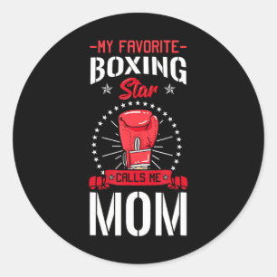 Boxing Ring Boxer Ghandschoenen mam Coach-Moederda Ronde Sticker