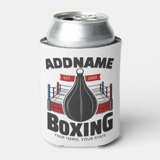 Boxing Ring VOEG NAAM toe Boxer Gym Speed Bag Blikjeskoeler (Blikje Voorkant)