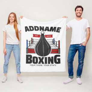 Boxing Ring VOEG NAAM toe Boxer Gym Speed Bag Fleece Deken