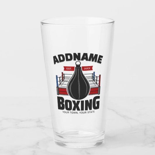 Boxing Ring VOEG NAAM toe Boxer Gym Speed Bag Glas (Voorkant)