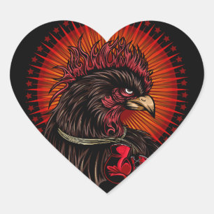 Boxing Rooster Hart Sticker