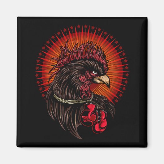 Boxing Rooster Magneet (Voorkant)