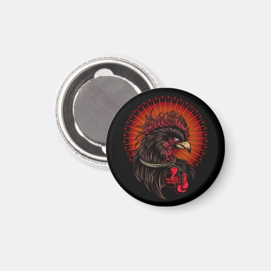 Boxing Rooster Magneet (Voorkant / Achterkant)