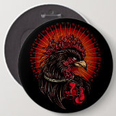 Boxing Rooster Ronde Button 6,0 Cm (Voorkant /achterkant)