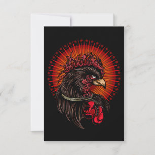 Boxing Rooster RSVP Kaartje