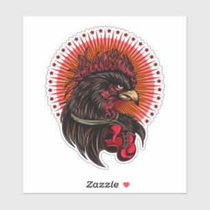 Boxing Rooster Sticker