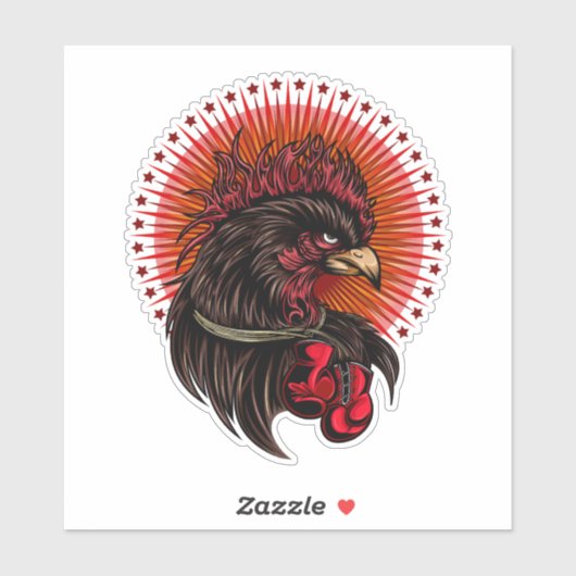 Boxing Rooster Sticker (Vel)