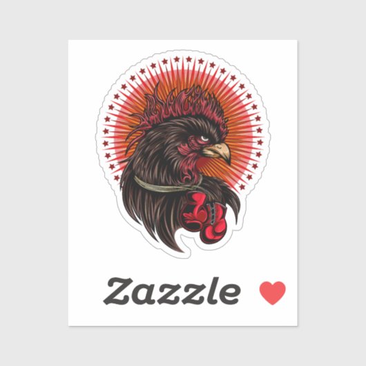 Boxing Rooster Sticker (Vel)