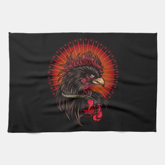 Boxing Rooster Theedoek (Horizontaal)