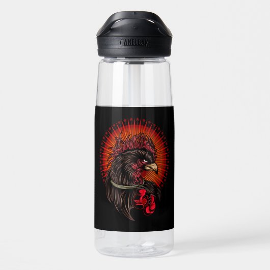 Boxing Rooster Waterfles (Achterkant)
