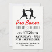 Boxing Silhouette Verjaardagsfeest Kaart (Voorkant)