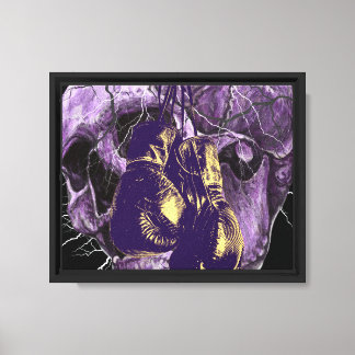 Boxing Skull met Lightning Wall Art Canvas Afdruk