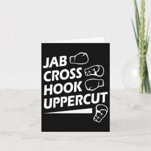 Boxing Sport Jab Cross Hook Uppercut Boxer Birthda Kaart