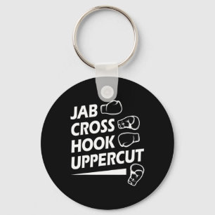 Boxing Sport Jab Cross Hook Uppercut Boxer Birthda Sleutelhanger