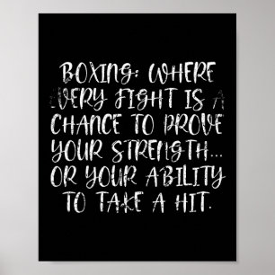 Boxing Strength Challenge Quote voor Fighters en F Poster