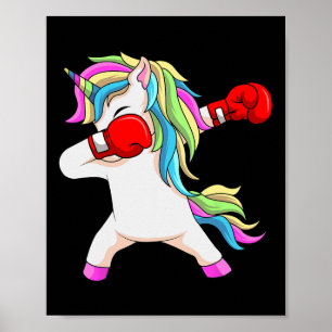 Boxing Unicorn Dabbing Boxer Coach-leerling Poster