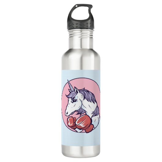 Boxing Unicorn Waterfles (Voorkant)
