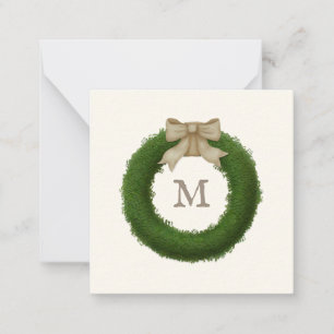 Boxwood met roestbruin, met aangepaste monogrammen notitiekaartje