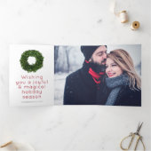 Boxwood Wreath Christmas Holiday Triple Card (Intérieur)