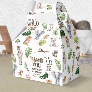 Boy 1st birthday Wild One Oerwoud thema Bedankdoosjes