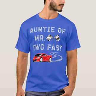 Boy 2e Verjaardag Racer TanteTwo Fast 2e Race BDA T-shirt