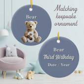 Boy 3rd Birthday Schattigee teddybeer en ballonnen Kaart