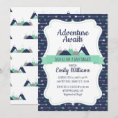 Boy Adventure wacht op uitnodiging baby shower (Voorkant / Achterkant)