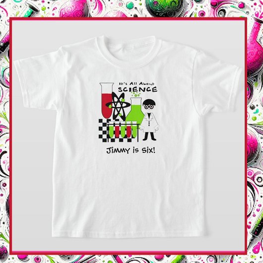Boy All About Science Gepersonaliseerd T-shirt