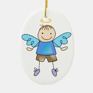 Boy Angel Keramisch Ornament