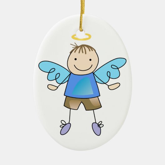 Boy Angel Keramisch Ornament (Voorkant)