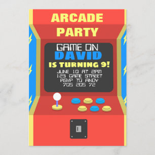Boy Arcade Party Retro Gaming Verjaardag Kaart