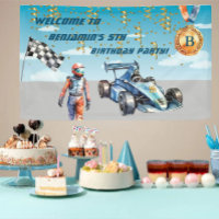 Boy Auto Racing Thème 5e anniversaire bannière de
