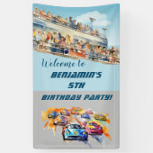 Boy Auto Racing Thème 5e anniversaire bannière de  (Vertical)