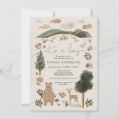 Boy Baby Boho Woodland Baby shower Carte d'invitat (Devant)