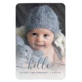 Boy Baby Hallo Photo Blue Magneet (Verticaal)