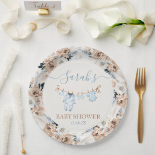 Boy Baby Kleding Baby shower Papier Borden Papieren Bordje