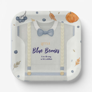 Boy baby shower autum herfst burlap bodysuit papieren bordje