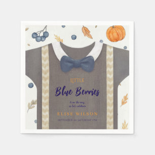 Boy baby shower autum herfst burlap bodysuit servet