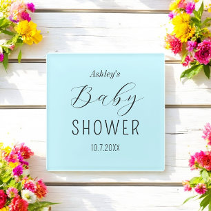 Boy Baby shower blauw minimalistisch Onderzetter