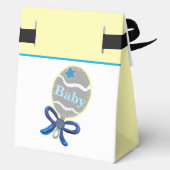 Boy Baby shower Blue Rattle Bedankdoosjes (Achterkant)