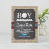 Boy Baby shower Golfbal Argyle Chalk Uitnodigen Kaart (Staand voorkant)