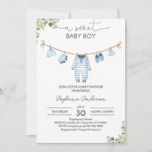 Boy Baby shower Invitation Bébé Vêtements Invitati (Devant)