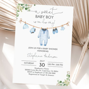 Boy Baby shower Invitation Bébé Vêtements Invitati
