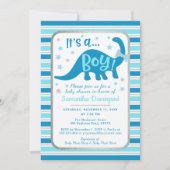 Boy Baby shower Invitation Dinosaur (Devant)