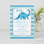 Boy Baby shower Invitation Dinosaur (Debout devant)
