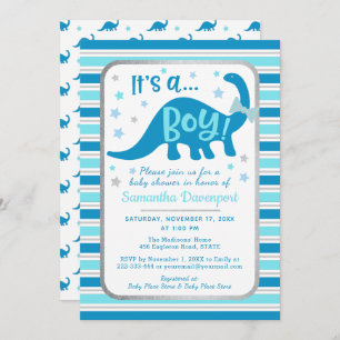 Boy Baby shower Invitation Dinosaur Kaart