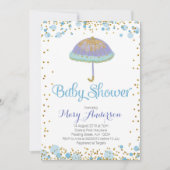 BOY Baby shower Invitation paraplu Kaart (Voorkant)