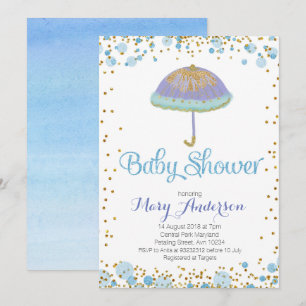 BOY Baby shower Invitation paraplu Kaart